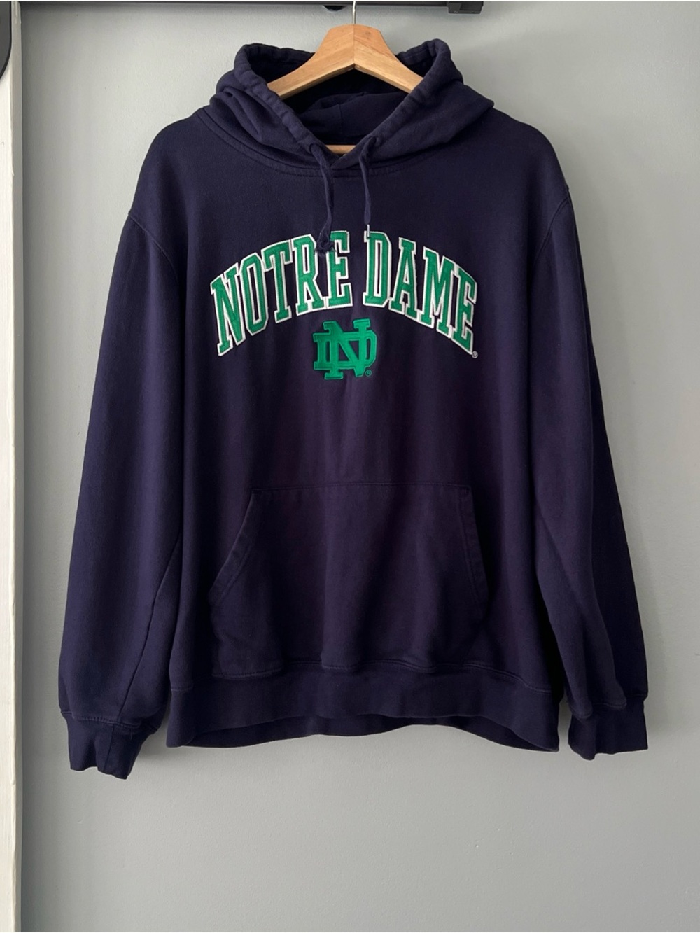 Adidas University of Notre Dame Women’s Large Hoodie Sweatshirt Navy/Green